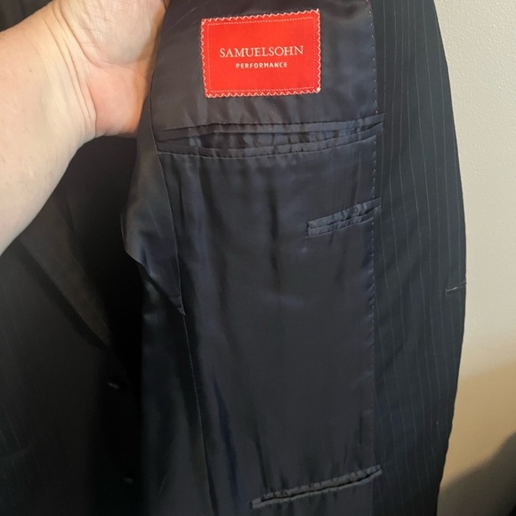 Harry Rosen-Samuelsohn Performance pinstripe sport jacket/pants 40/34 super 130s - Picture 5 of 15